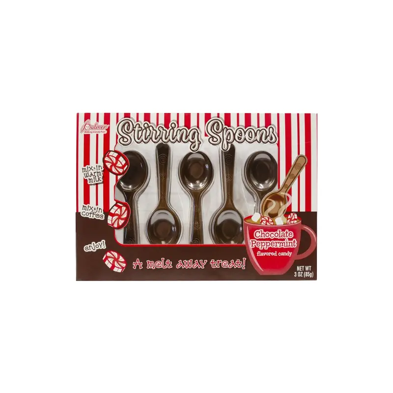 Palmer Chocolate Peppermint Stirring Spoons 3 oz. Box