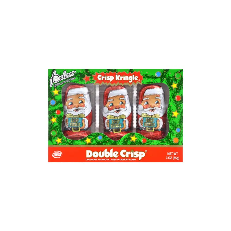 Palmer Crisp Kringle Double Crisp Chocolate Santas 3 Pack