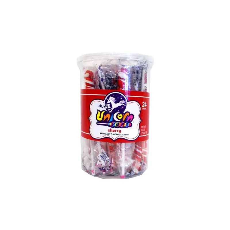 Red & White Cherry Mini Unicorn Pop - 24 Count Tub
