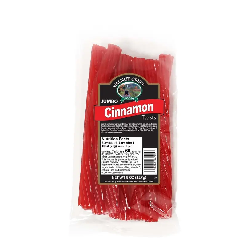 Walnut Creek Jumbo Cinnamon Licorice Twists - 8-oz. Bag