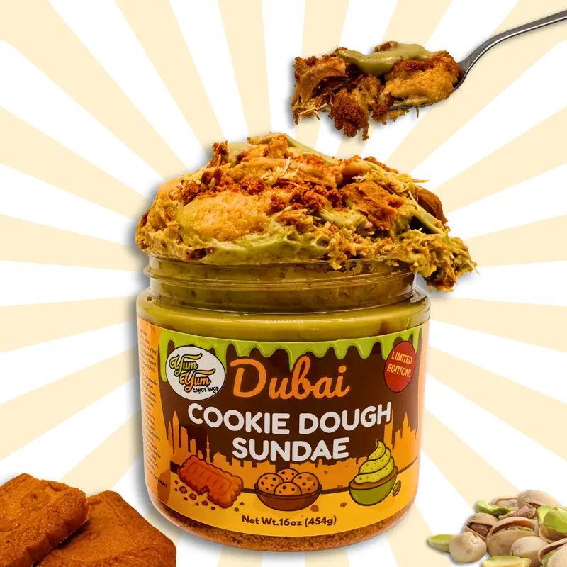 Dubai Cookie Dough Sundae Pistachio Cream Cookie Butter Dessert Jar