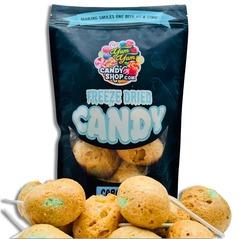Freeze Dried Caramel Apple Puffs  Sweet Snack Candy Pops | Yum Yum Candy Shop