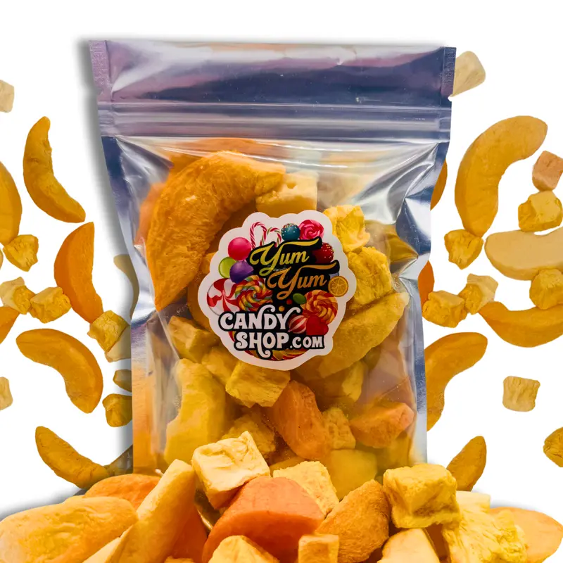 Freeze Dried Fruit Mix  Pineapple, Peaches, Papaya & Apples | Yum Yum Candy Shop