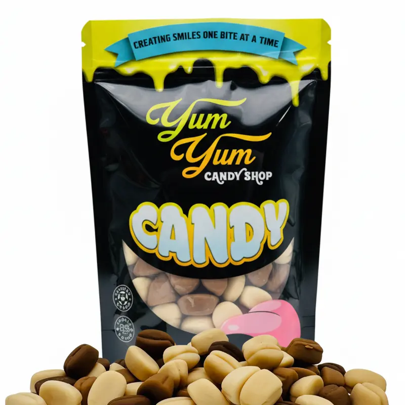 Gummy Coffee Beans  1 LB Bag - Coffee-Flavored Candy Mix (Light, Medium & Dark Roast)  Caffeine-Free Chewy Treat for Coffee Lovers