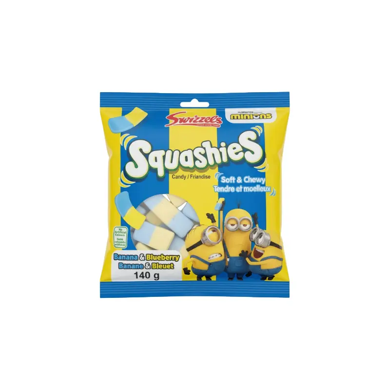 Swizzels Squashies Banana and Blueberry Minions 140g Bag