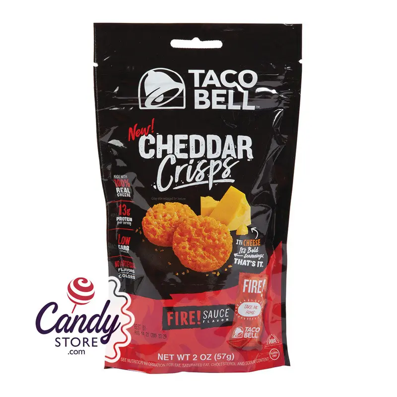 Taco Bell Fire Cheddar Crisps 2oz Peg Bags - 9ct