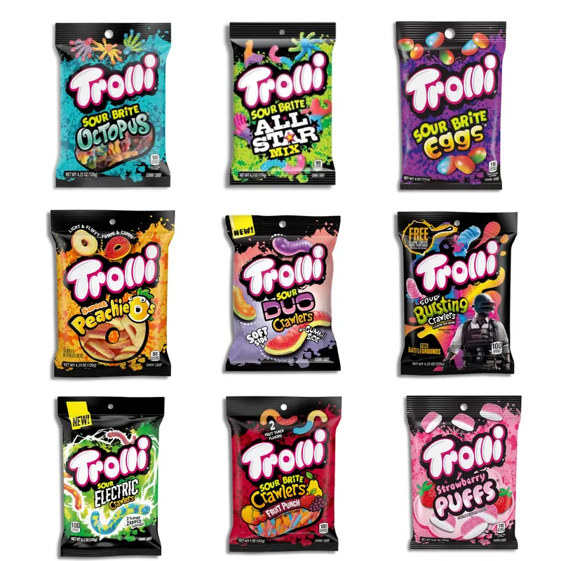 Trolli Sour Bright Mix & Match  Eggs, Crawlers, Strawberry Puffs & Peachy Fruit Punch | Yum Yum Candy Shop