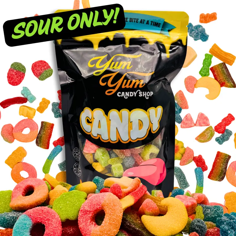 Ultimate Sour Only Pick N Mix Gummy Candy  Chewy Variety Mix of Gummies | Yum Yum Candy Shop