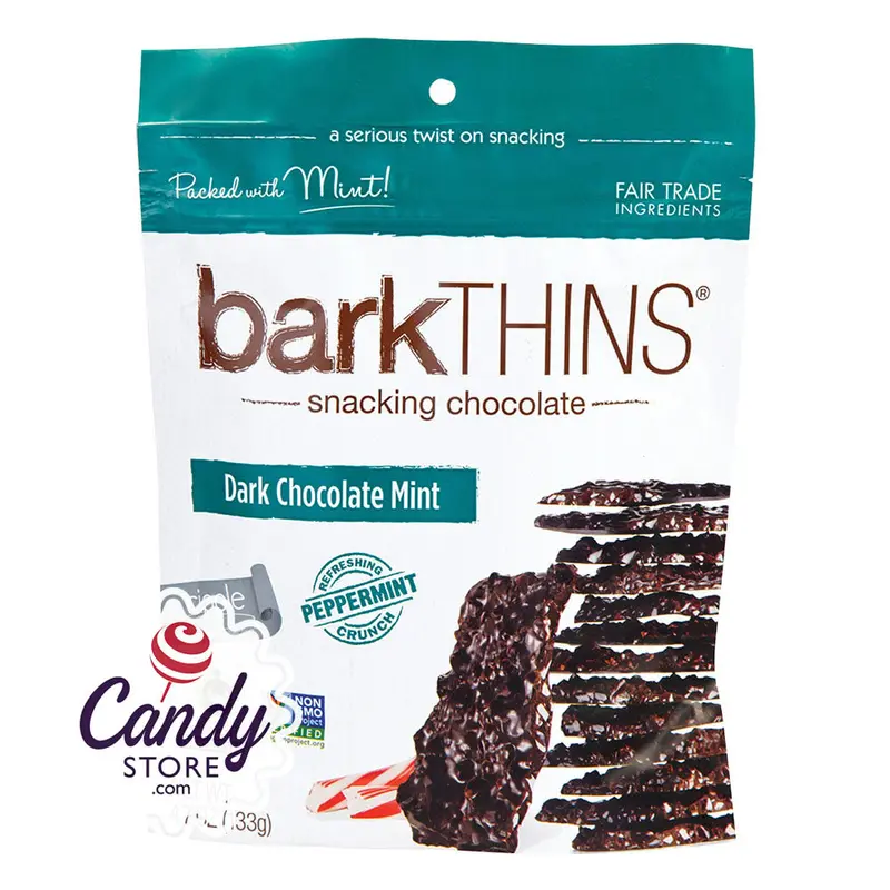 Bark Thins Dark Chocolate Mint 4.7oz Pouch - 12ct