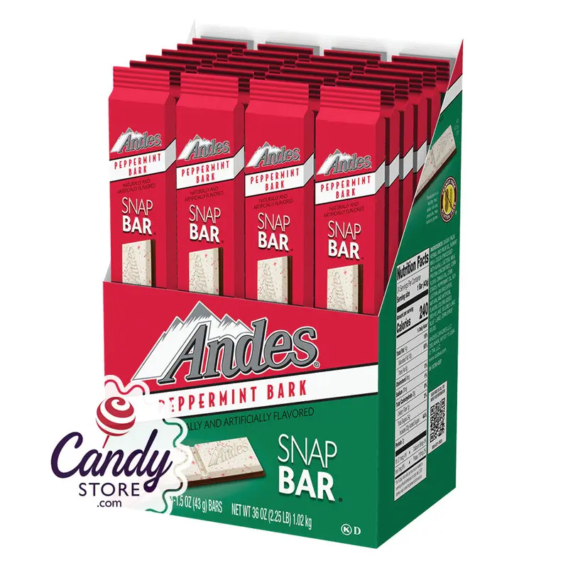 Andes Peppermint Bark Snap Bar 1.5oz - 48ct