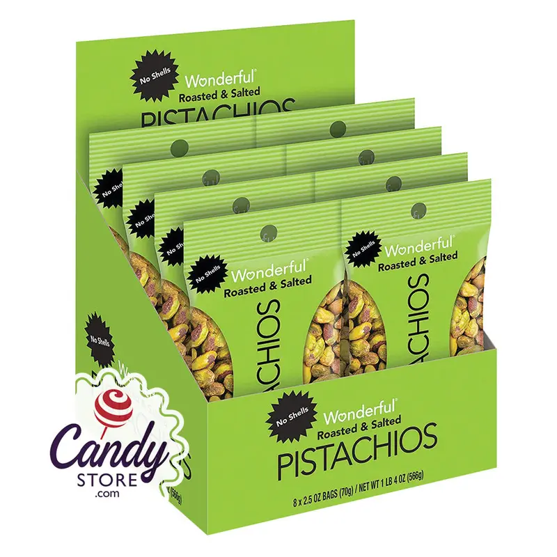 Wonderful Roasted & Salted No Shell Pistachio 2.5oz Bags - 24ct