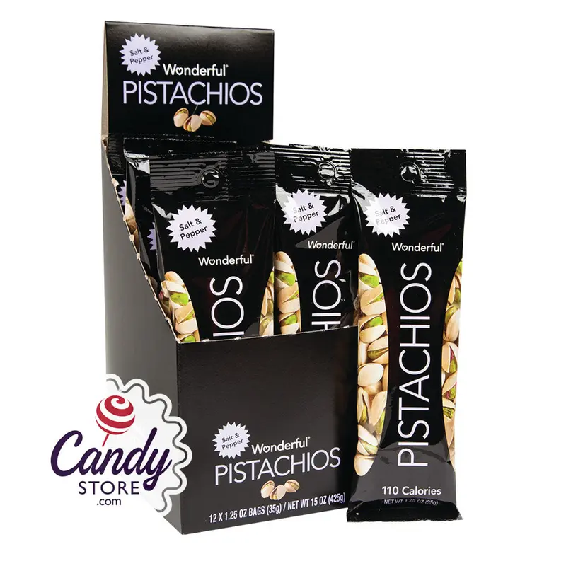 Wonderful Salt & Pepper Pistachios 1.25oz Bags - 120ct
