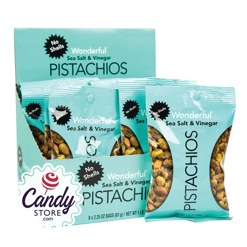 Wonderful Sea Salt & Vinegar No Shell Pistachio 2.5oz Bags - 24ct