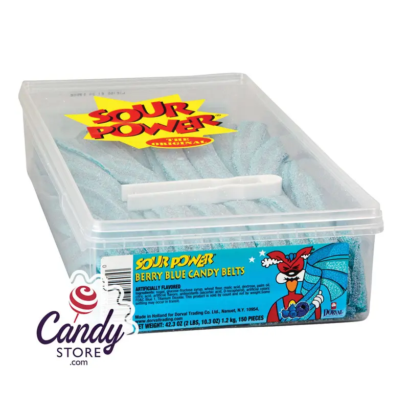 Berry Blue Sour Power Belts Tub - 150ct