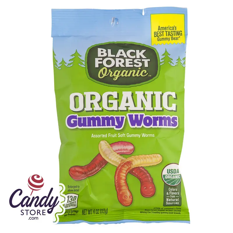 Black Forest Organic Gummy Worms - 12ct
