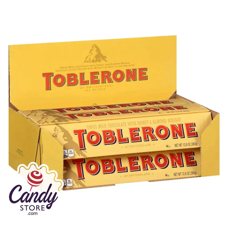 Toblerone Milk Chocolate Bars 12.6oz - 10ct Box