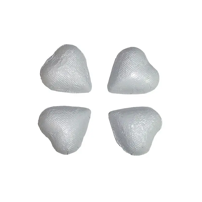 White Foil Chocolate Hearts - 10lb Bulk