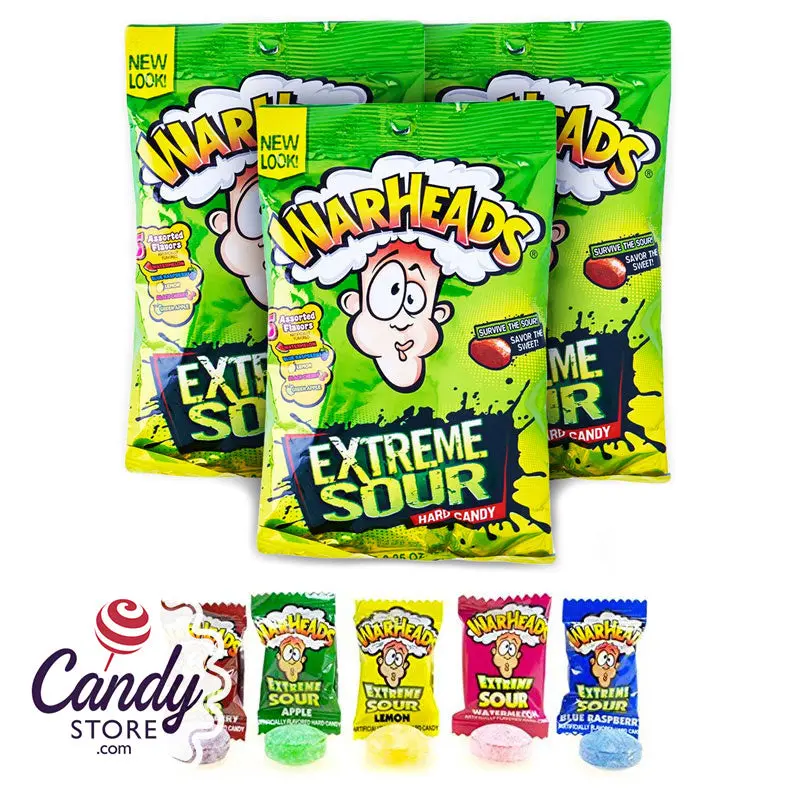 Warheads Extreme Sour Hard Candy Bags - 12ct