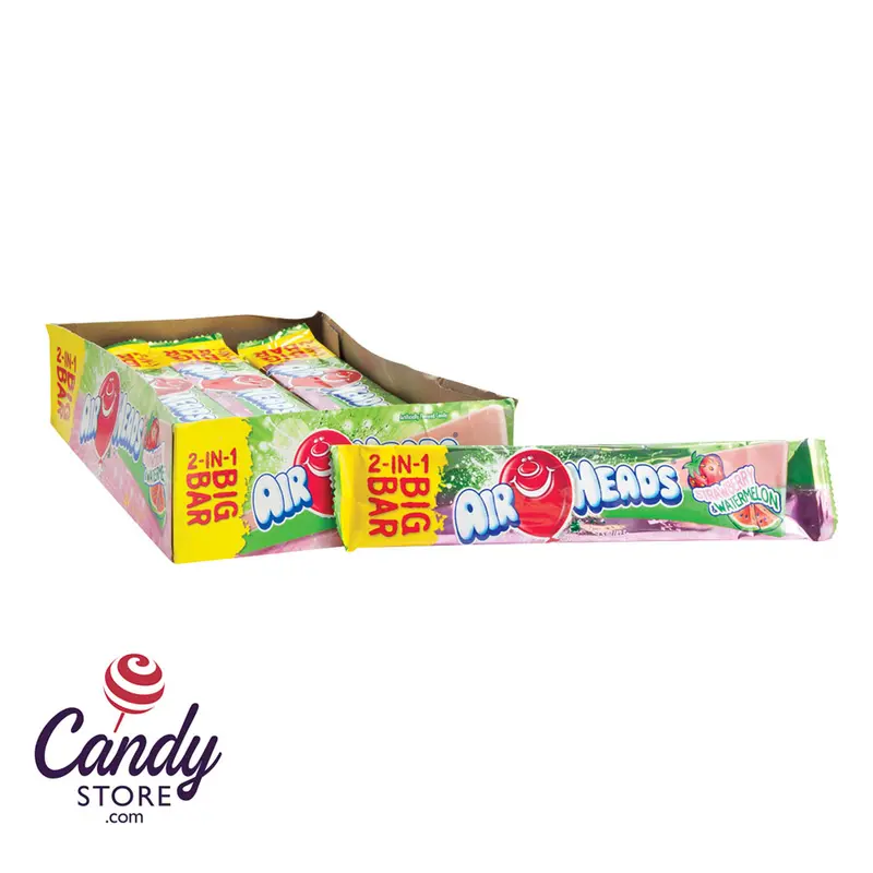 Airheads Big Bar 2 in 1 Strawberry and Watermelon - 24ct