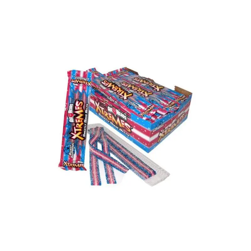 Airheads Extreme Sour Belts Blue Raspberry - 18ct