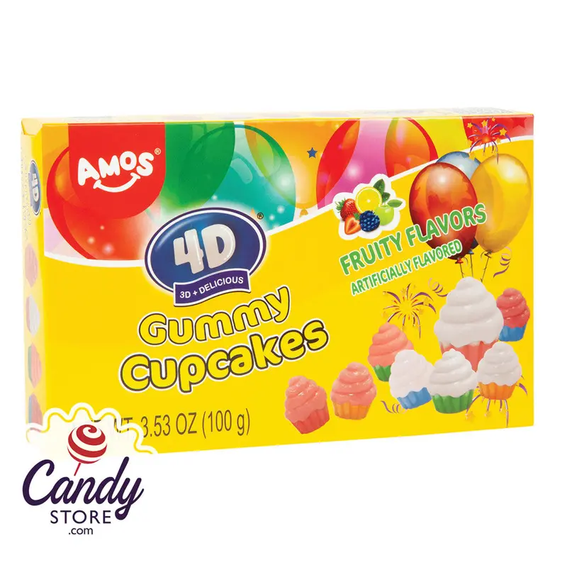 Amos 4D Gummy Cupcakes Candy - 24ct Theater Boxes