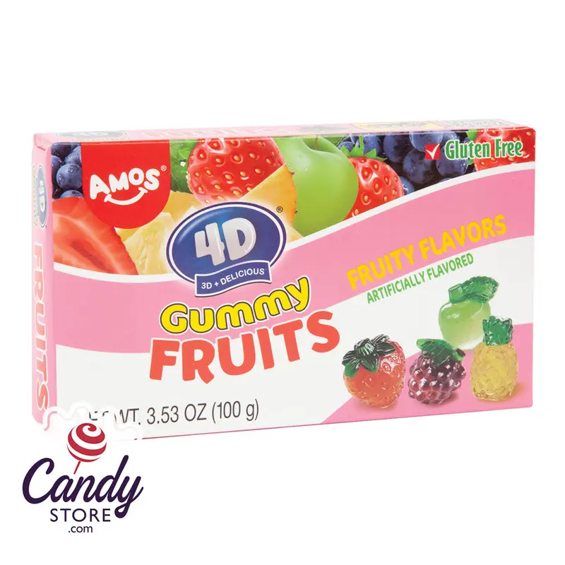 Amos 4D Gummy Fruits Candy - 24ct Theater Boxes