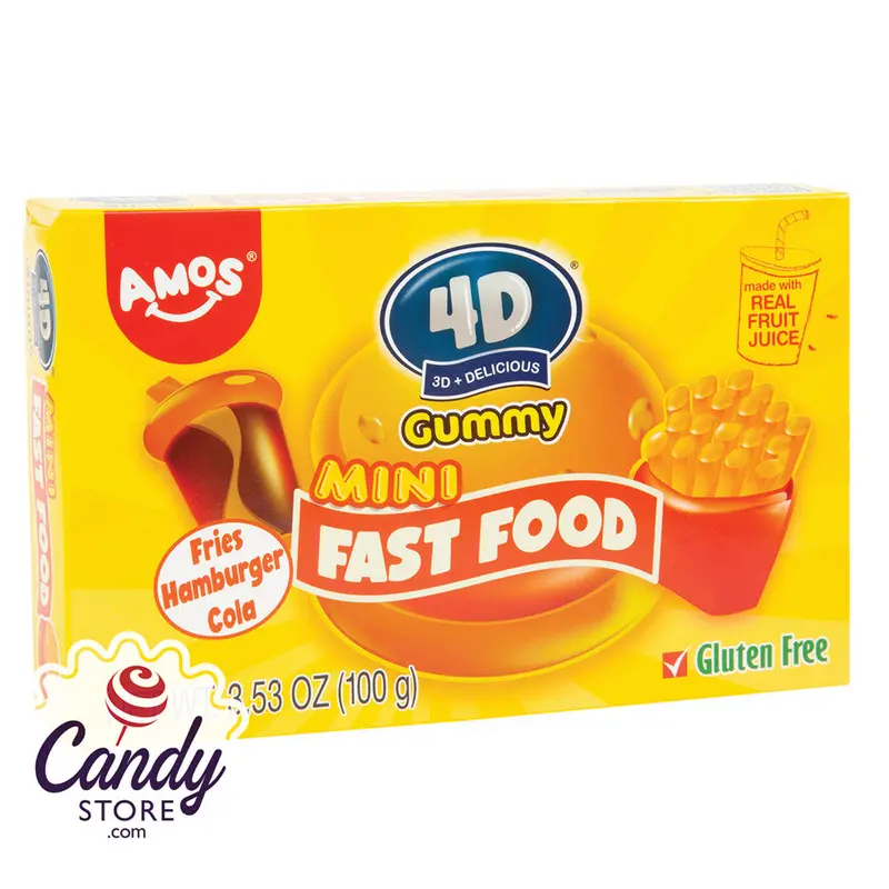 Amos 4D Gummy Mini Fast Food Candy - 24ct Theater Boxes