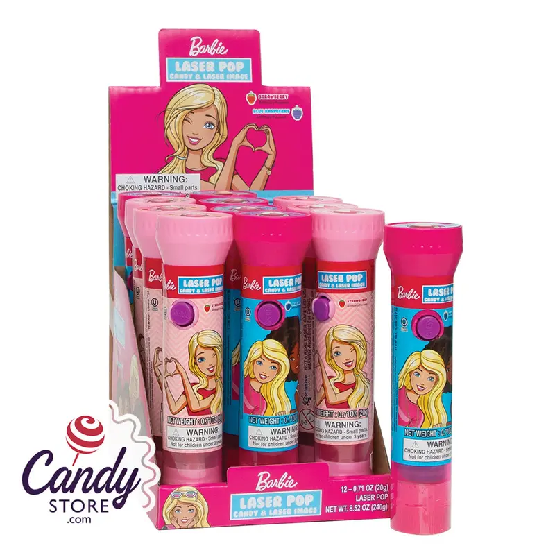 Barbie Laser Pop Lollipops - 12ct