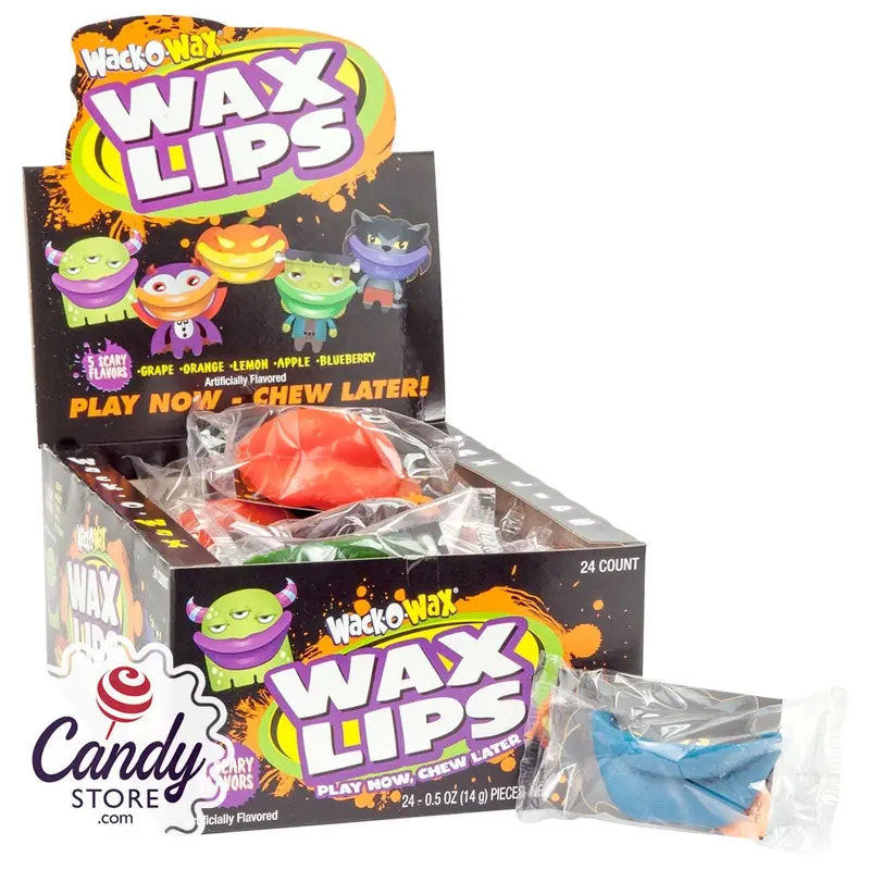 Wack-O-Wax Assorted Flavor Wax Lips - 24ct