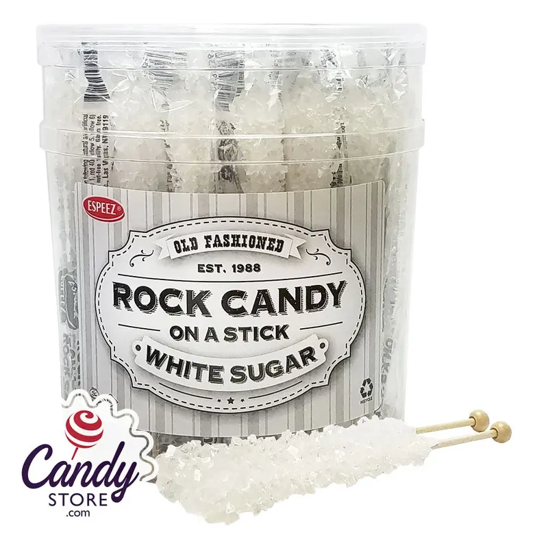 White Rock Candy Crystal Sticks - 36ct Tubs