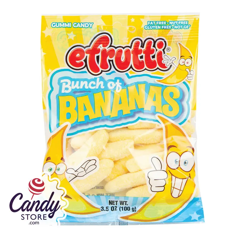 Bunch Of Bananas Gummi Bananas Efrutti Candy - 12ct Peg Bags