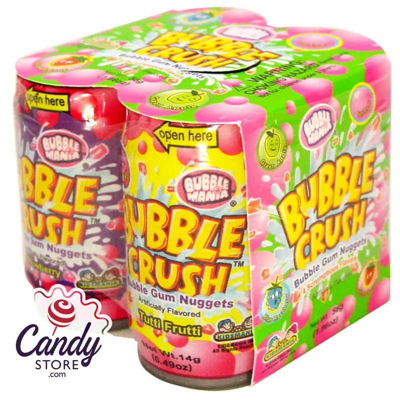 Bubble Crush Bubble Gum Nuggets Cans - 12ct