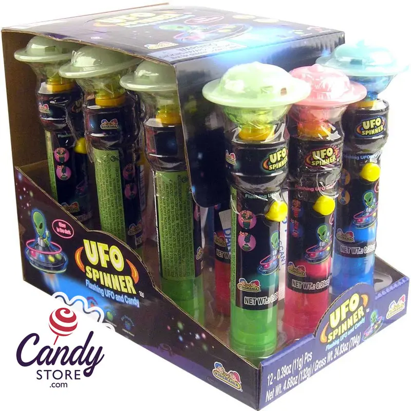 UFO Spinner Flashing Toy Lollipop - 12ct