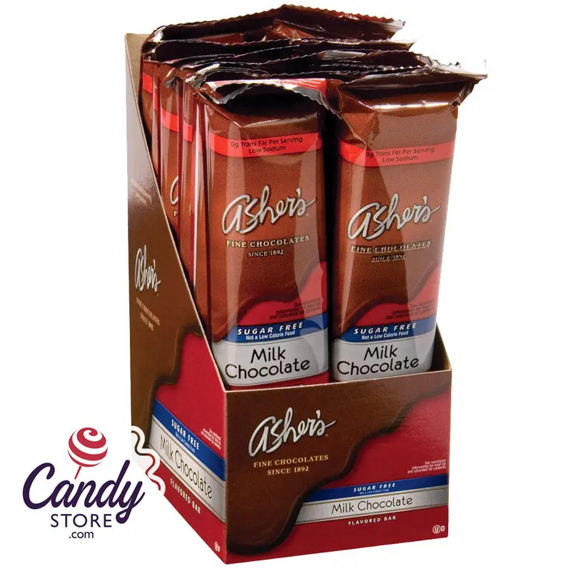 Asher's Sugar Free Milk Chocolate Bars - 12ct
