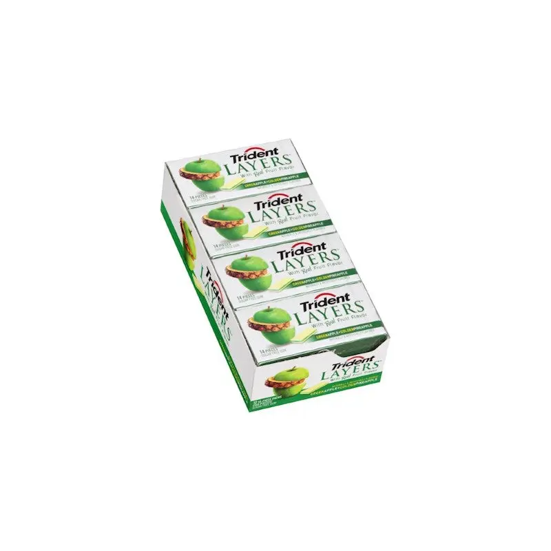 Trident Layers Green Apple and Pineapple Gum - 12ct