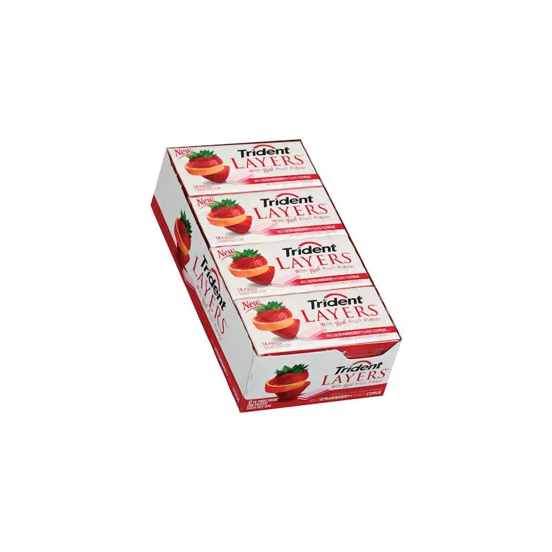 Trident Layers Strawberry Citrus Gum - 12ct