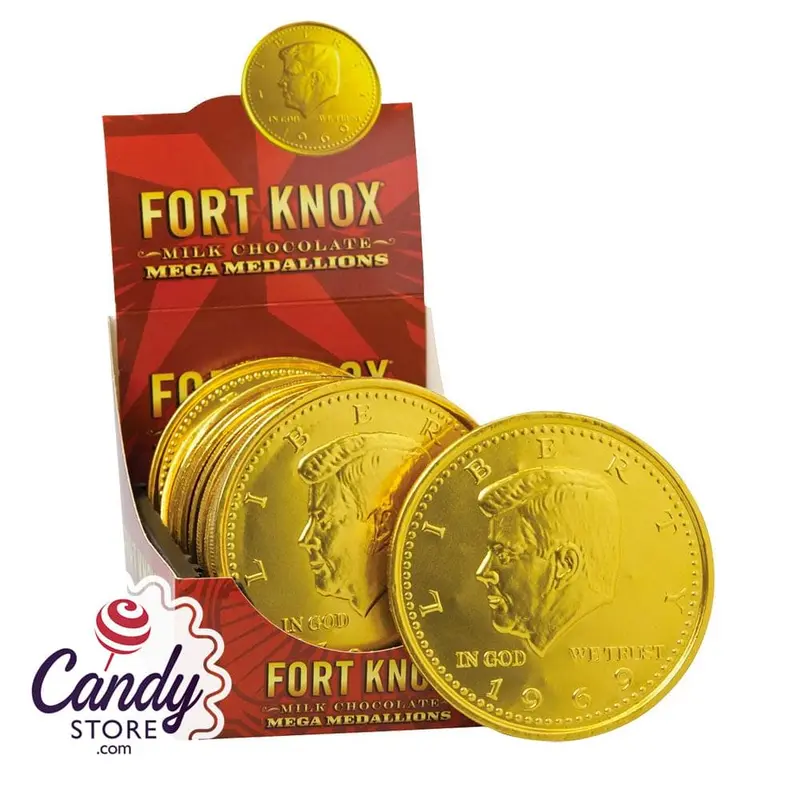 5-Inch Fort Knox Mega Medallions Chocolate Coins - 12ct