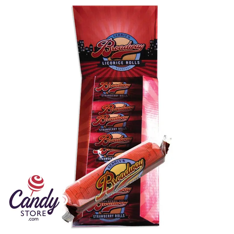 Broadway Licorice Rolls Strawsberry Red - 24ct
