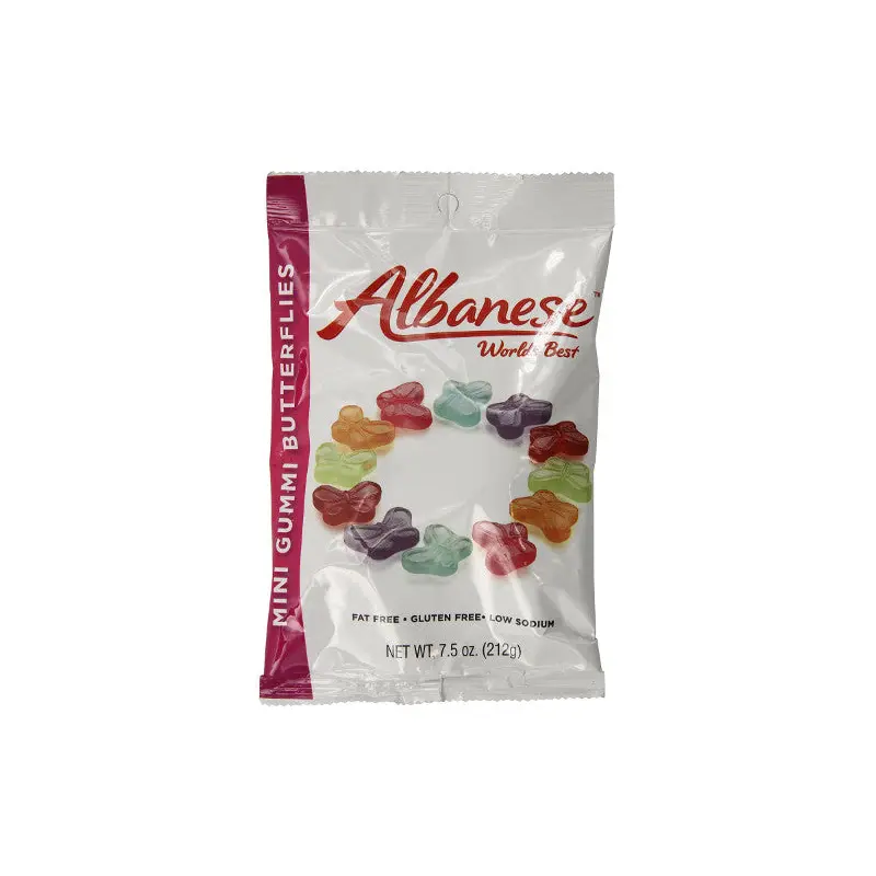 Albanese Mini Gummy Butterflies Peg Bags - 12ct