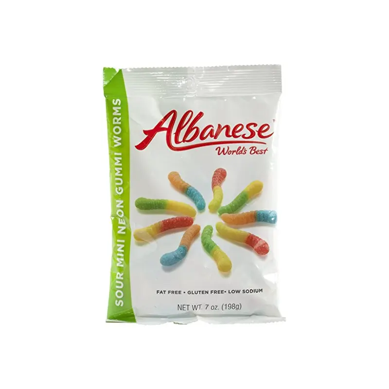 Albanese Mini Neon Sour Worms Peg Bag - 12ct
