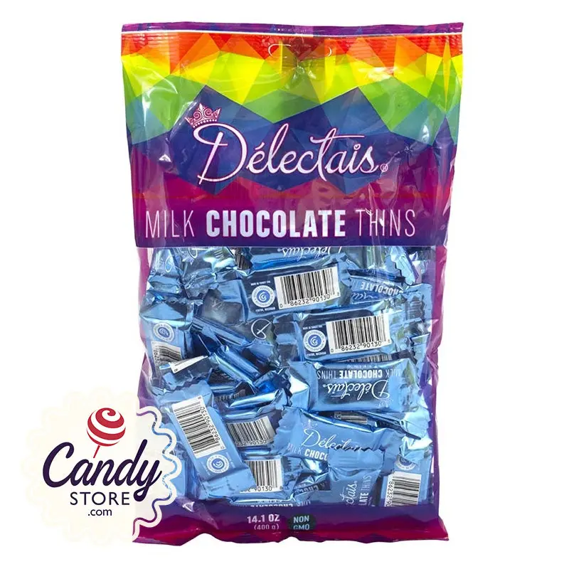 Blue Delectais Milk Chocolate Thins Bags - 14.1oz