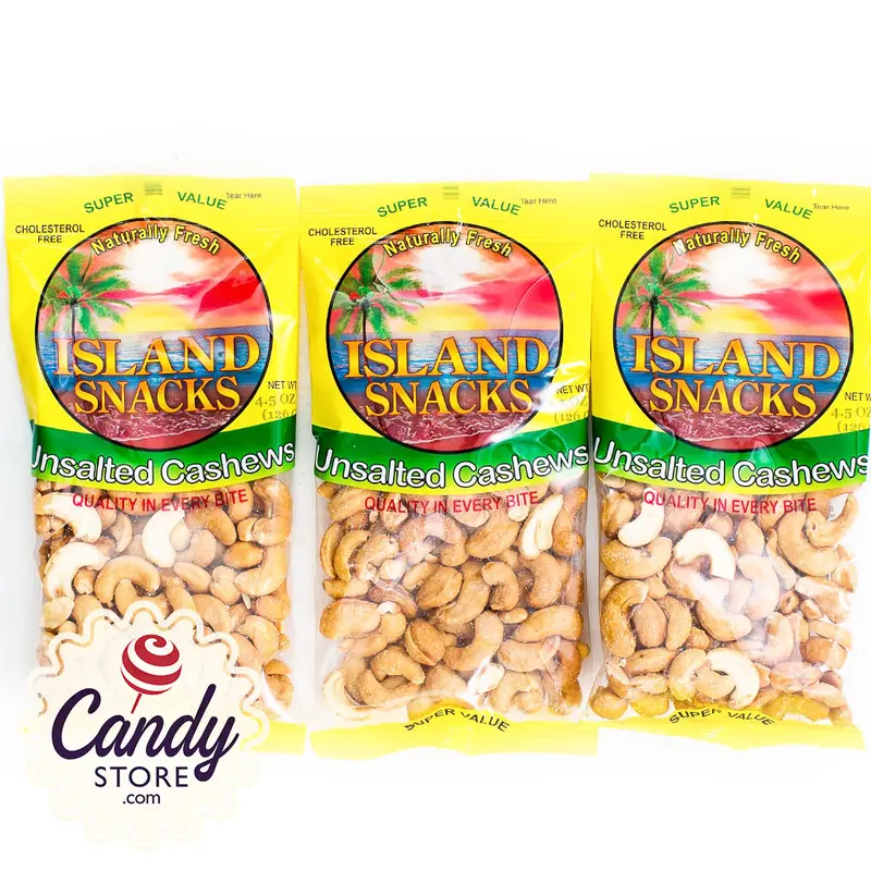 Unsalted Cashews Island Snacks - 6ct Bags