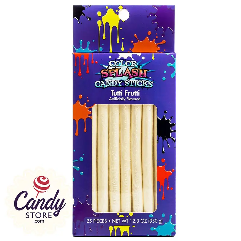 White Tutti Frutti Candy Sticks Color Splash - 25ct