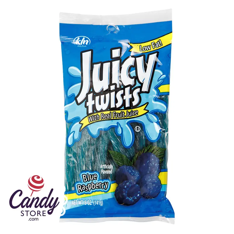 Blue Raspberry Juicy Twists 5oz Peg Bag - 12ct