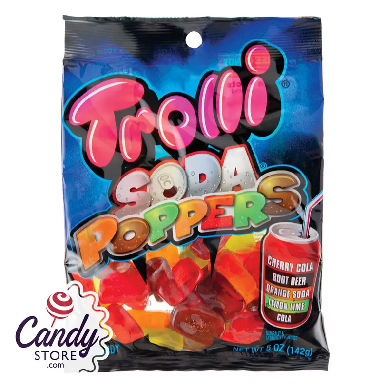 Trolli Gummy Soda Poppers 5oz Peg Bag - 12ct