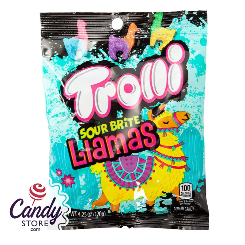 Trolli Sour Brite Llamas 4.25oz Peg Bag - 12ct