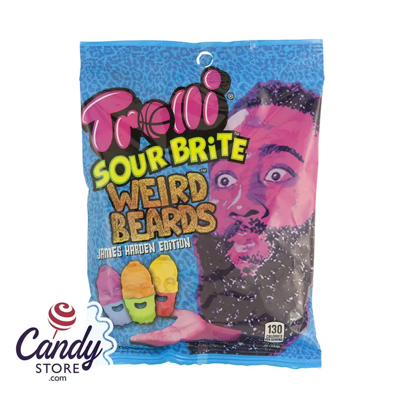 Trolli Sour Brite Weird Beards 4.25oz Peg Bag - 12ct