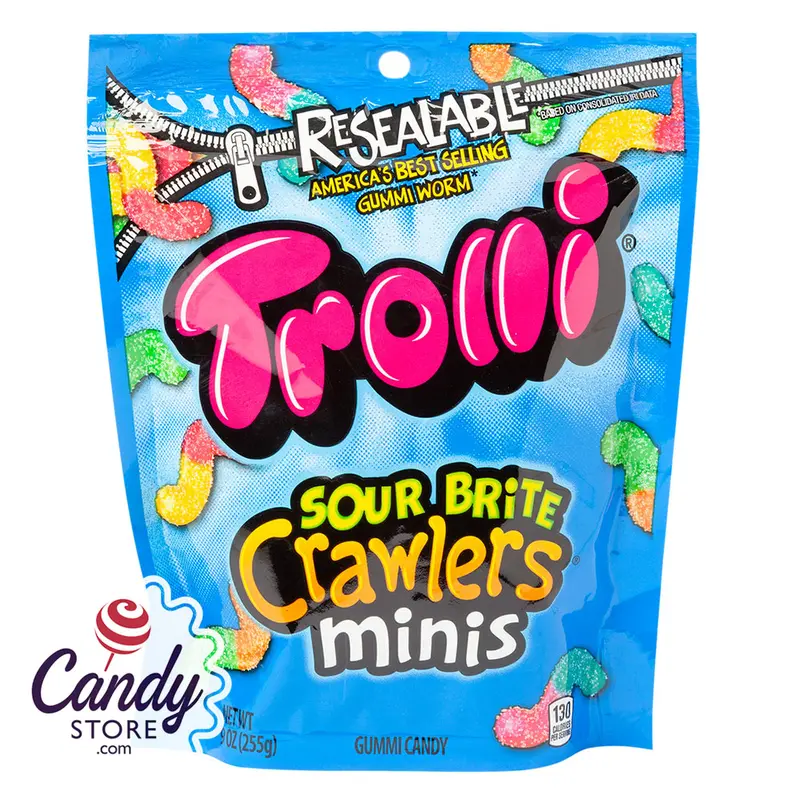 Trolli Sour Brite Crawlers Minis 9oz Pouch - 6ct
