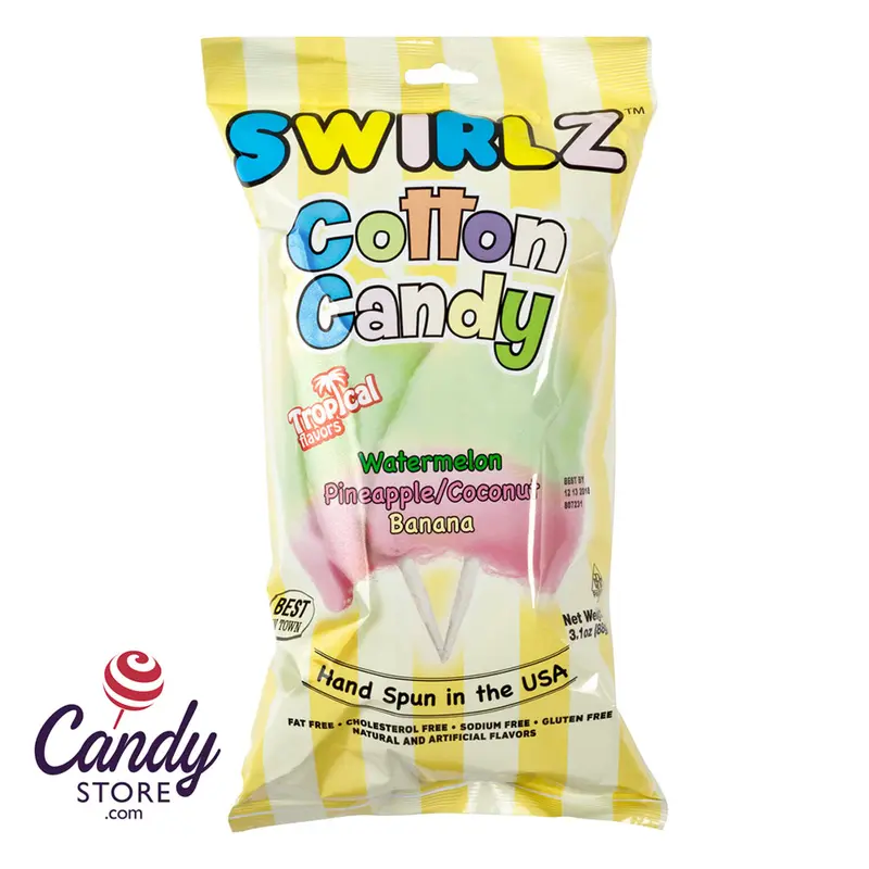 Swirlz Tropical Cotton Candy 3.1oz Bag - 24ct