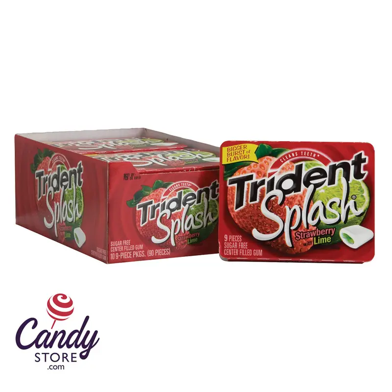 Trident Splash Strawberry Lime Gum - 10ct